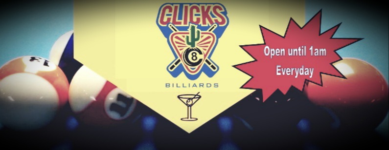 Clicks Billiards & Sports Bar Tucson pool hall exterior/interior